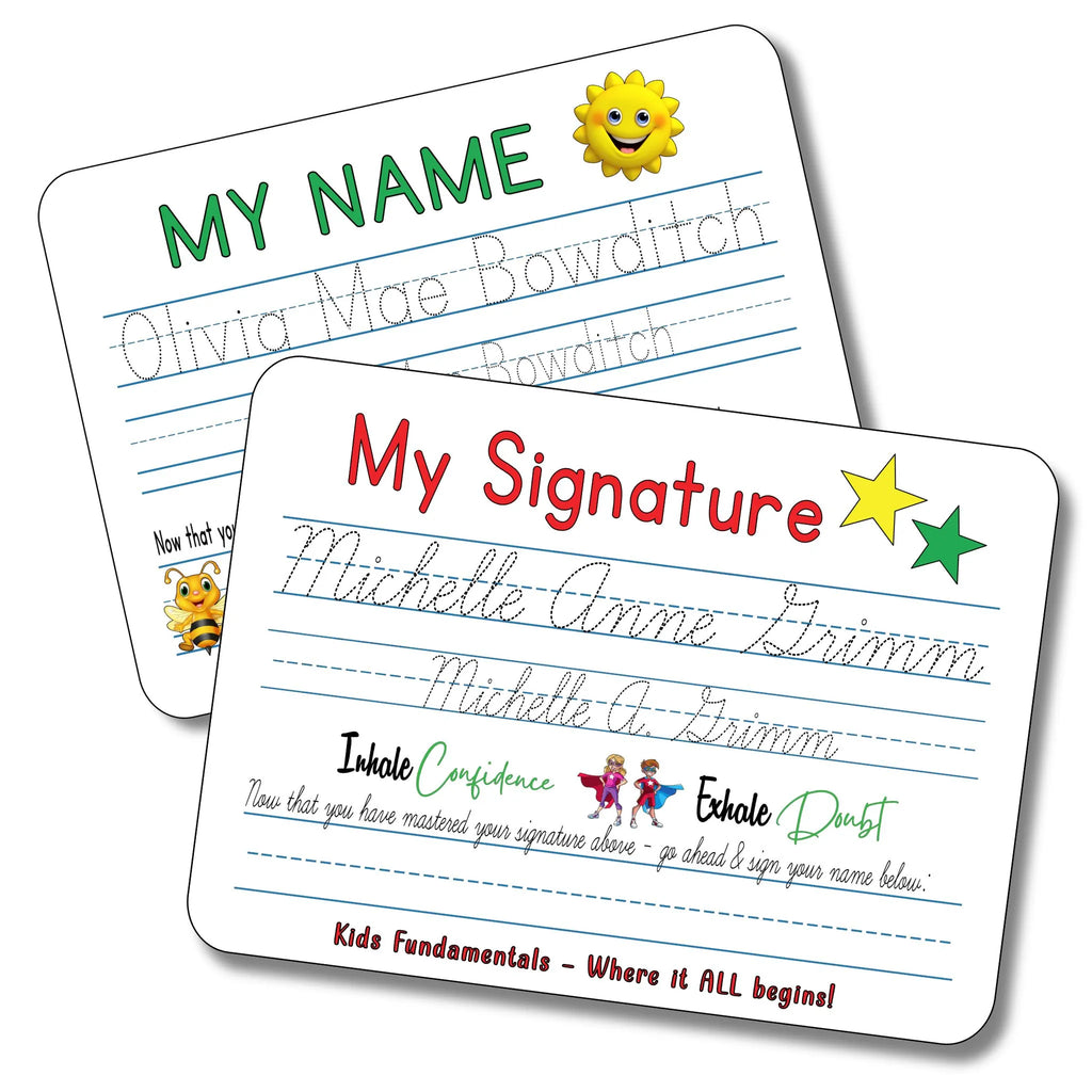 Collection of our Learn to Write handwriting boards in print and cursive