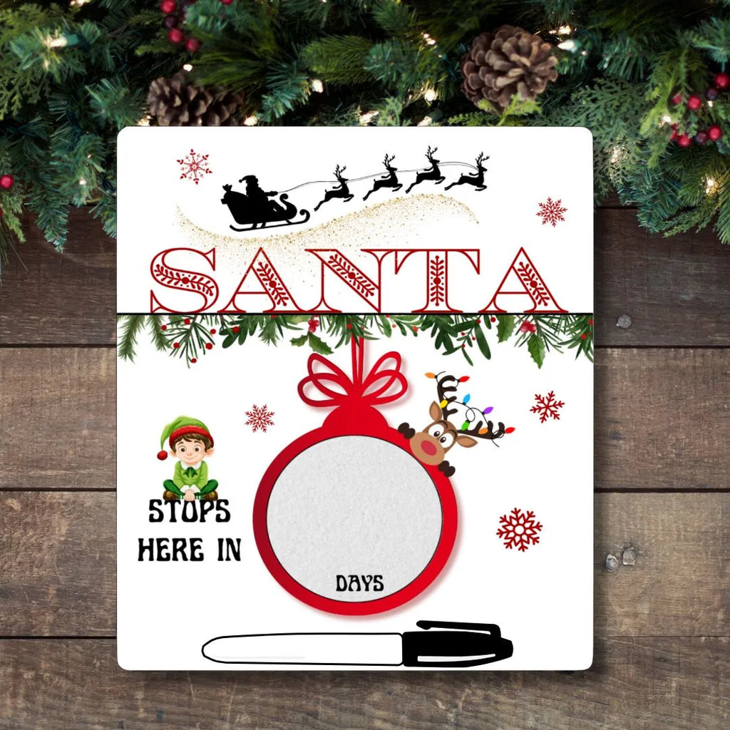 Christmas Countdown Magnet | Santa's Sleigh design