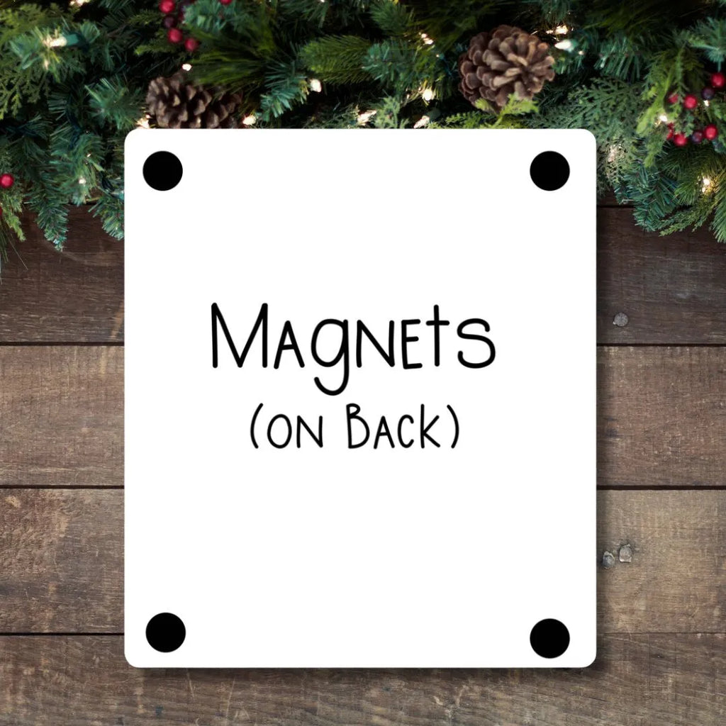 Back of the Christmas Countdown Magnets with 4 magnets
