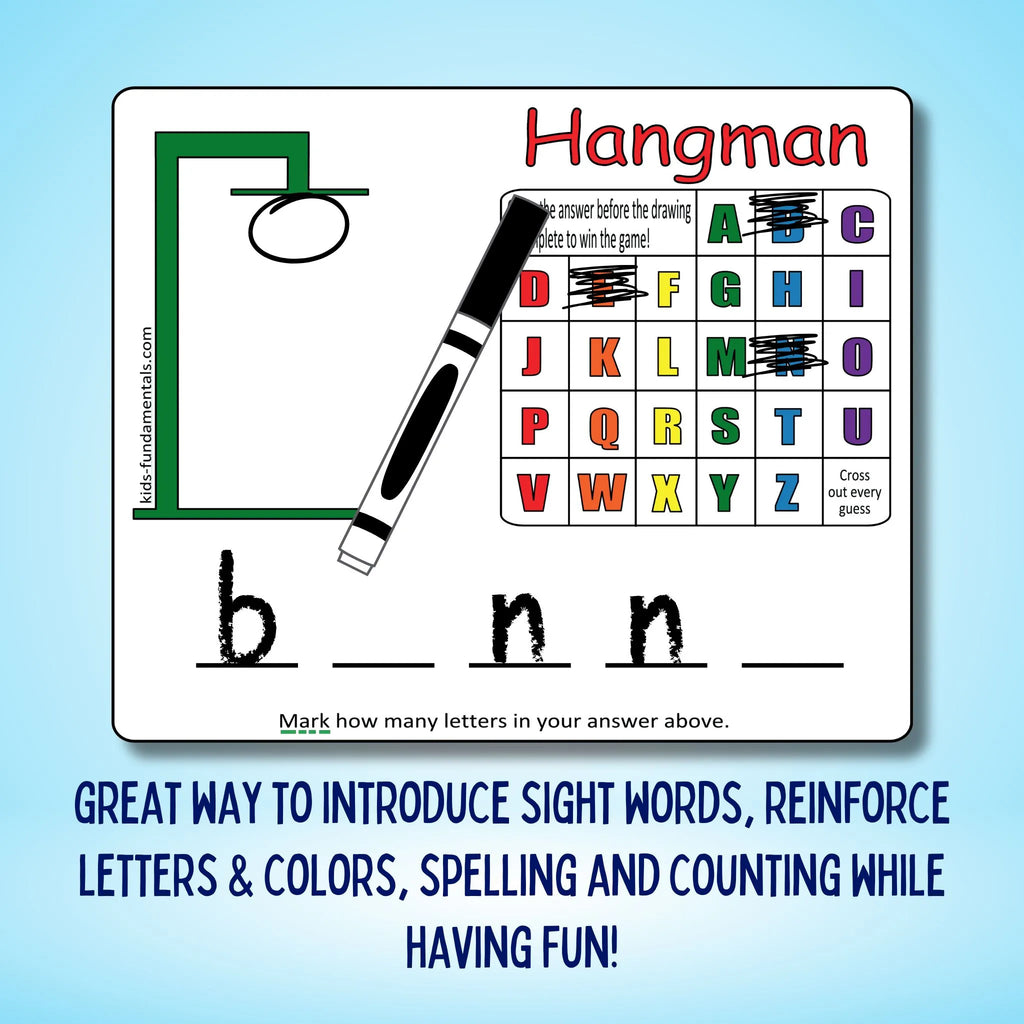 Hangman Game side of Easter Themed Tic Tac Toe Board Game