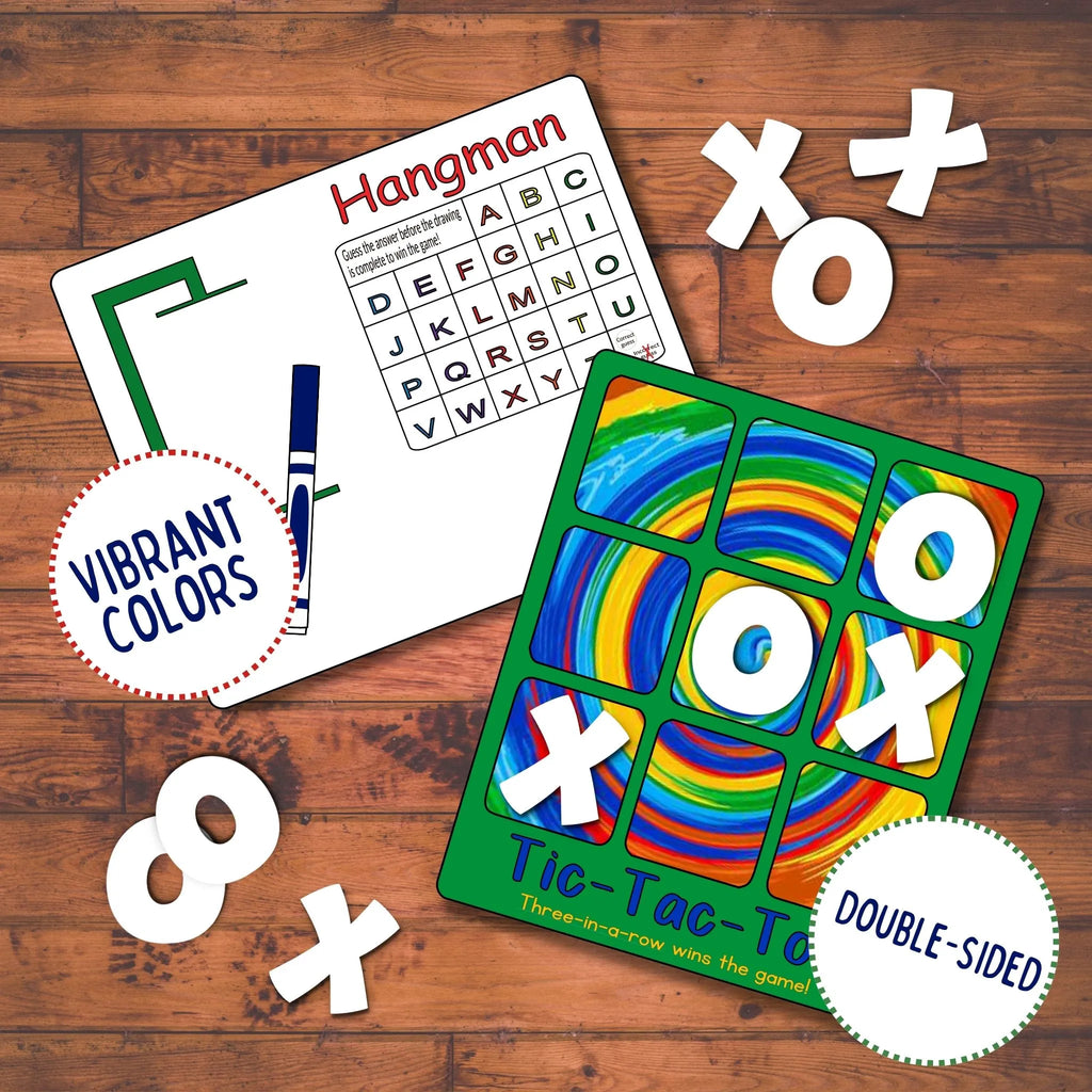 Both sides of game board - Tic-Tac-Toe and hangman - Kids Fundamentals