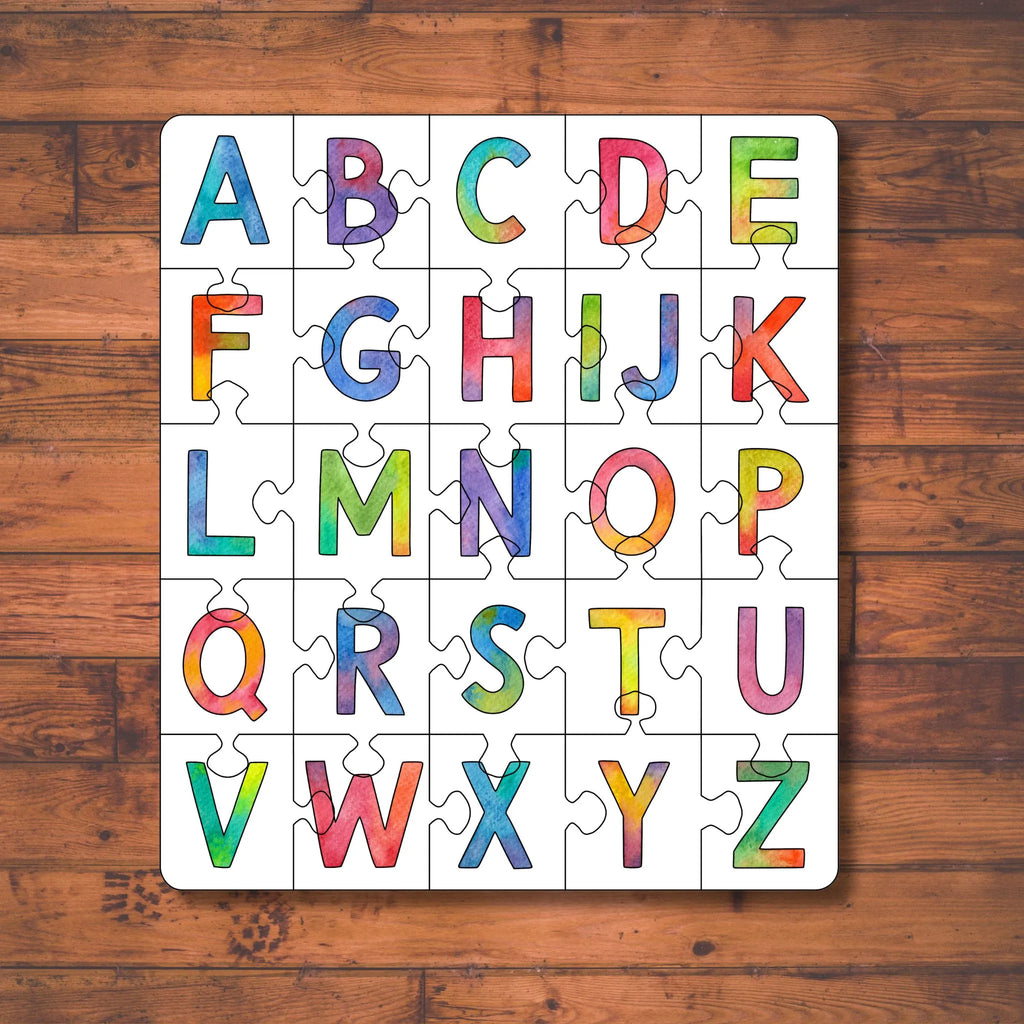 25 piece colorful Alphabet Puzzle that covers from A-Z