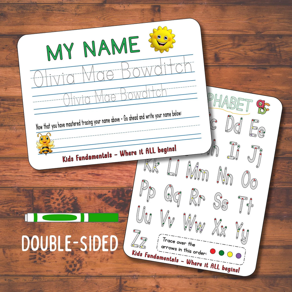 Learn To Write My Name Handwriting Board is double-sided