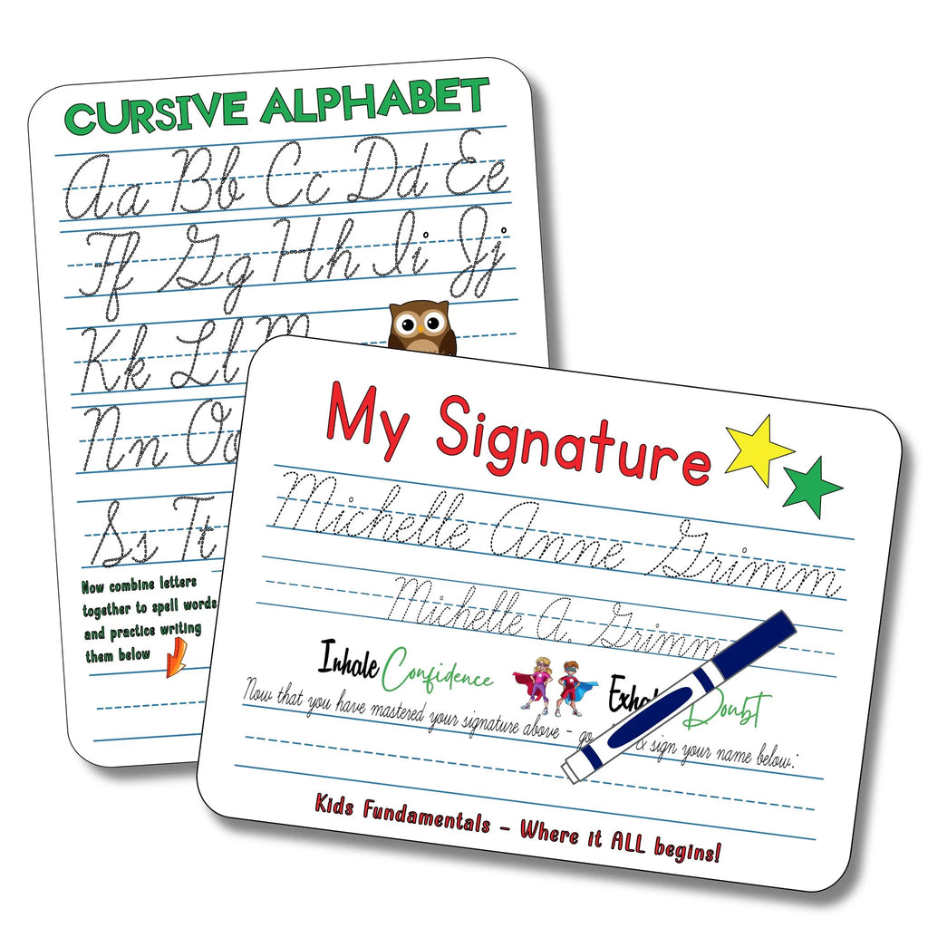 Personalized Cursive Writing Practice Board - Reusable – Kids Fundamentals