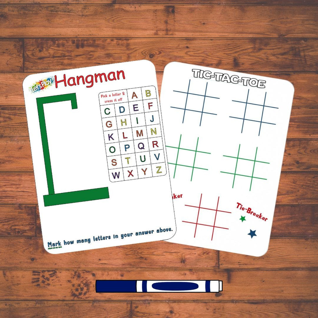 Hangman + Tic-Tac-Toe Game (Double-sided) - Kids Fundamentals