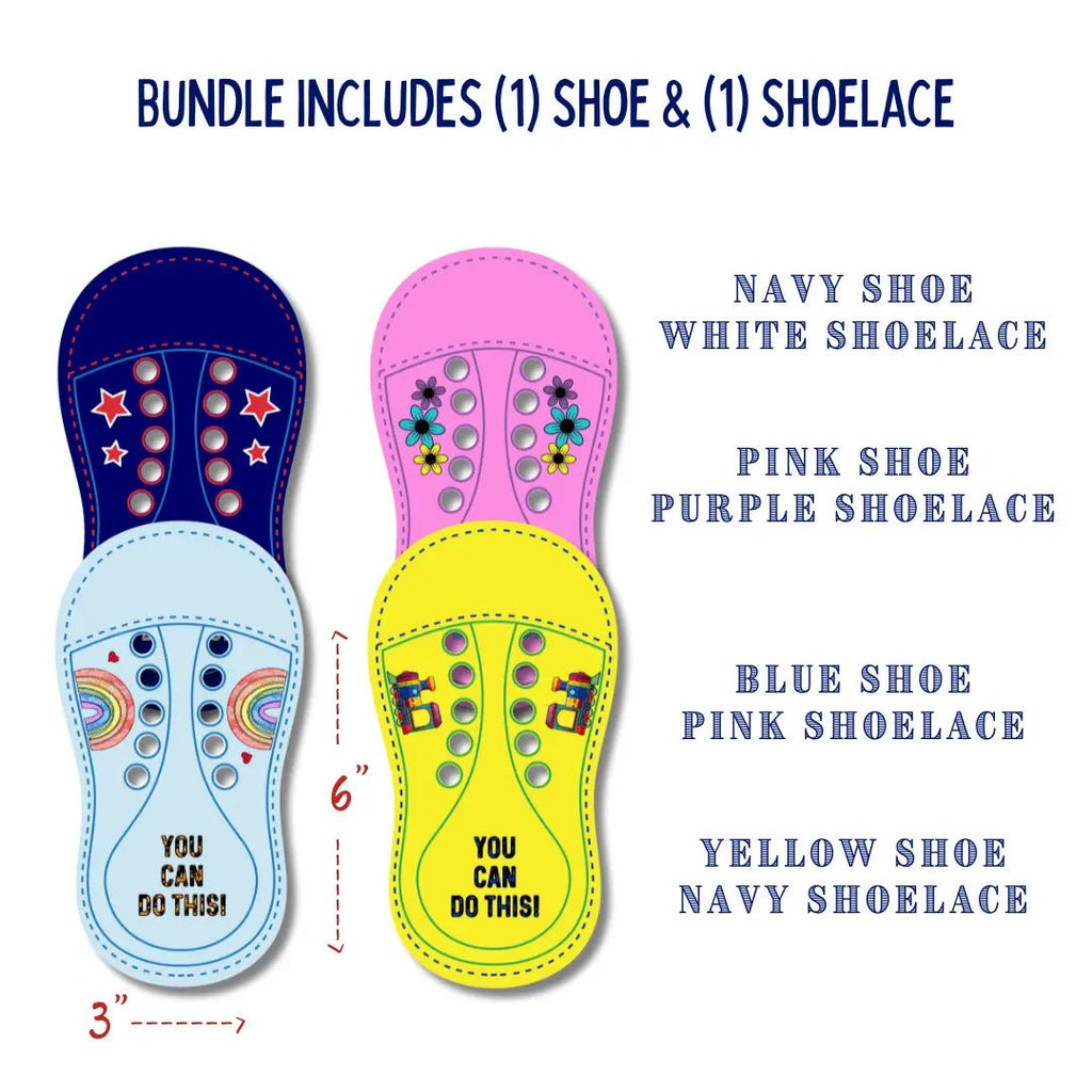 Measurement of Lacing Sneaker options included in the Preschool Bundle - Kids Fundamentals